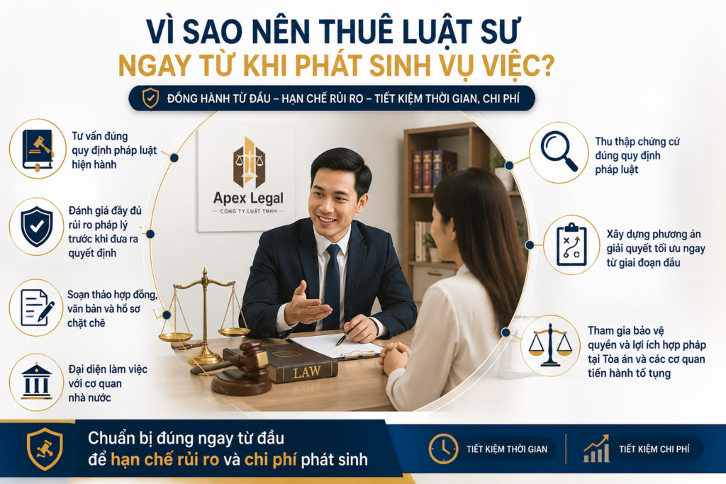 Vì sao nên thuê luật sư ngay từ khi phát sinh vụ việc?