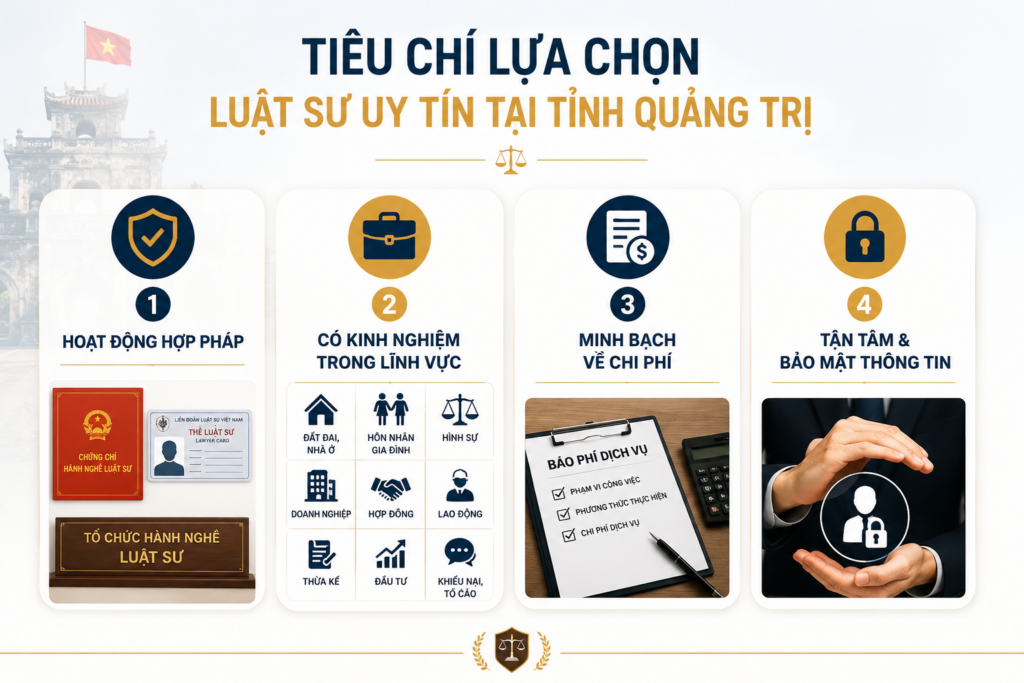 Tiêu chí lựa chọn Luật sư uy tín tại Quảng Trị